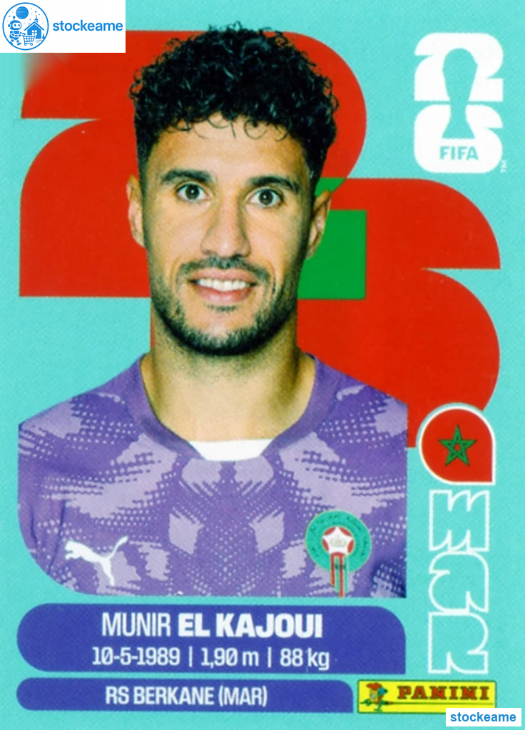 MAR003 - Munir El Kajoui | Morocco | Panini World Cup 2026 Base Sticker - Image 2