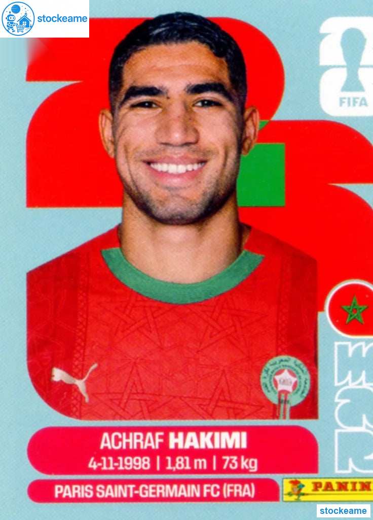 MAR004 - Achraf Hakimi | Morocco | Panini World Cup 2026 Base Sticker - Image 2