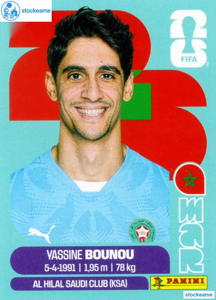 MAR002 - Yassine Bounou | Morocco | Panini World Cup 2026 Base Sticker - Image 2