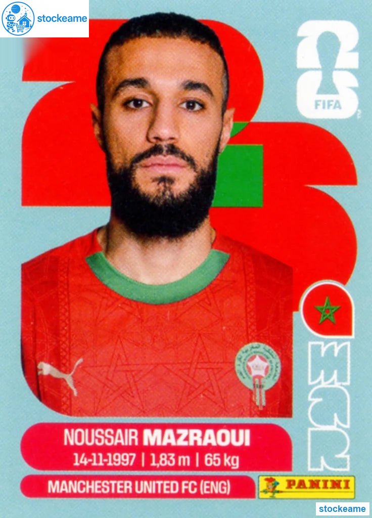 MAR005 - Noussair Mazraoui | Morocco | Panini World Cup 2026 Base Sticker - Image 2