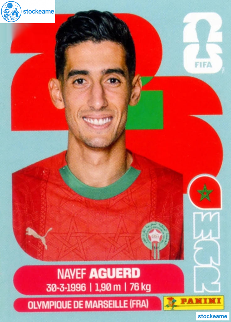 MAR006 - Nayef Aguerd | Morocco | Panini World Cup 2026 Base Sticker - Image 2