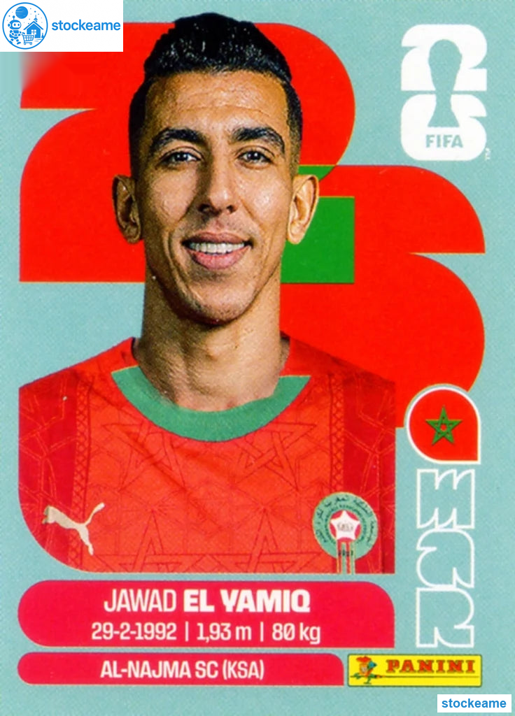 MAR008 - Jawad El Yamio | Morocco | Panini World Cup 2026 Base Sticker - Image 2