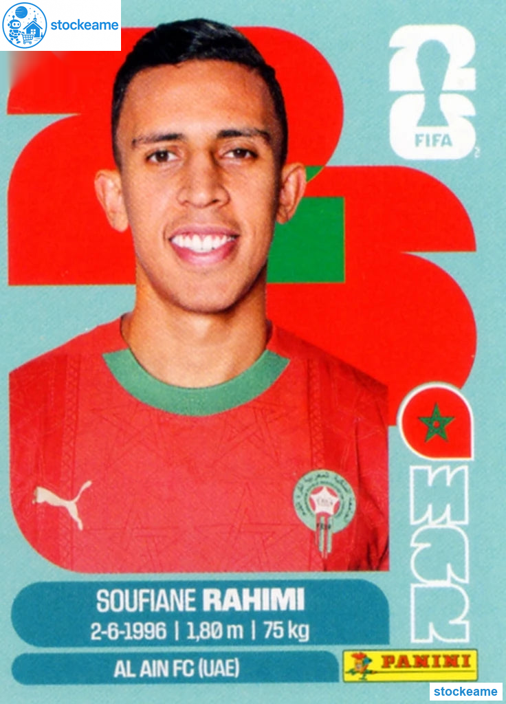 MAR018 - Soufiane Rahimi | Morocco | Panini World Cup 2026 Base Sticker - Image 2