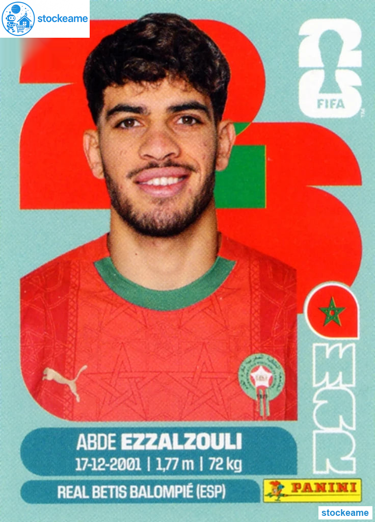 MAR017 - Abde Ezzalzouli | Morocco | Panini World Cup 2026 Base Sticker - Image 2