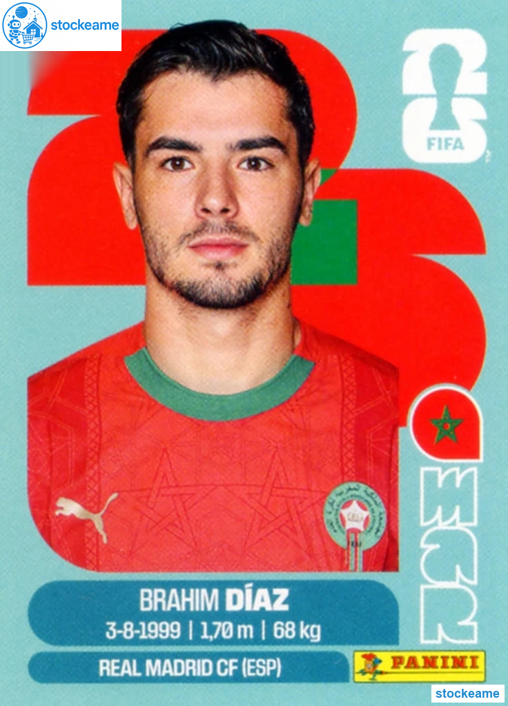 MAR019 - Brahim Diaz | Morocco | Panini World Cup 2026 Base Sticker - Image 2