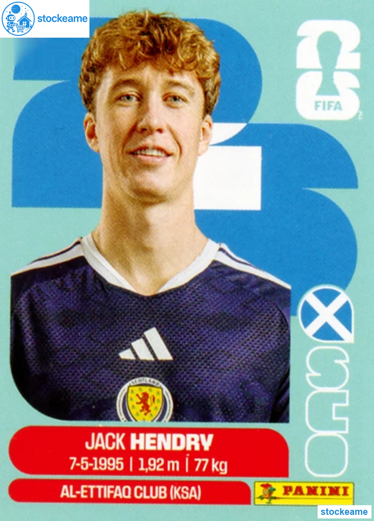 SCO003 - Jack Hendry | Scotland | Panini World Cup 2026 Base Sticker - Image 2