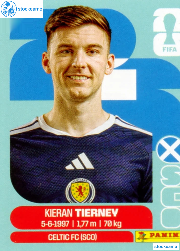 SCO004 - Kieran Tierney | Scotland | Panini World Cup 2026 Base Sticker - Image 2