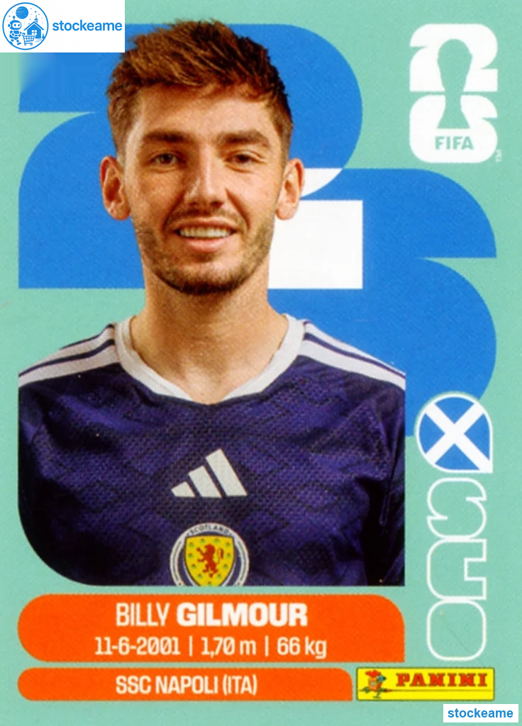 SCO012 - Billy Gilmour | Scotland | Panini World Cup 2026 Base Sticker - Image 2