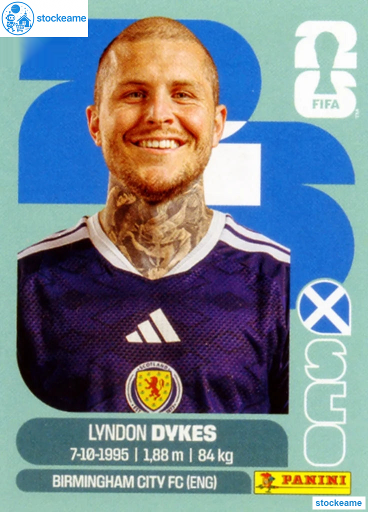 SCO018 - Lyndon Dykes | Scotland | Panini World Cup 2026 Base Sticker - Image 2