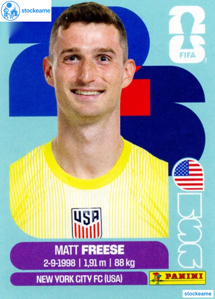 USA002 - Math Freese | USA | Panini World Cup 2026 Base Sticker - Image 2