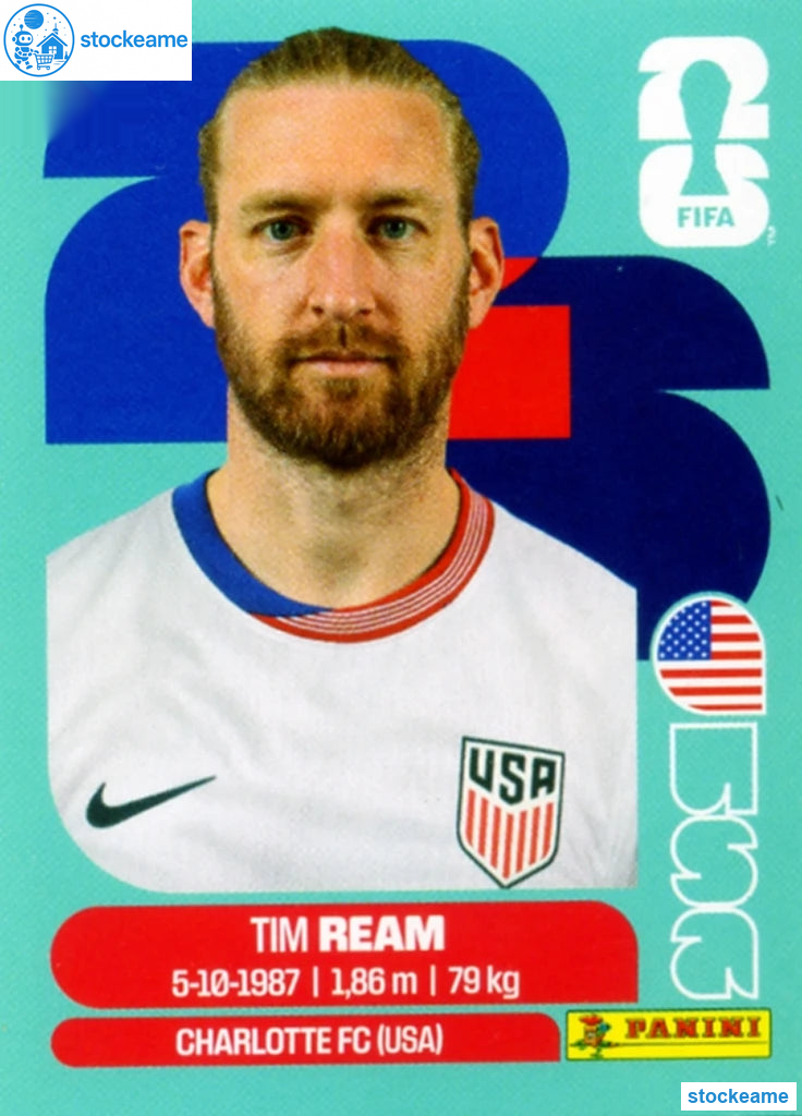 USA004 - Tim Ream | USA | Panini World Cup 2026 Base Sticker - Image 2
