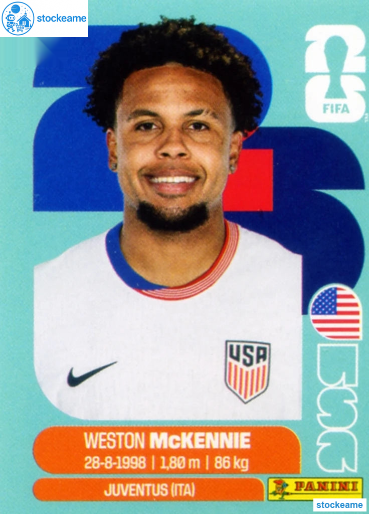 USA010 - Weston McKenny | USA | Panini World Cup 2026 Base Sticker - Image 2