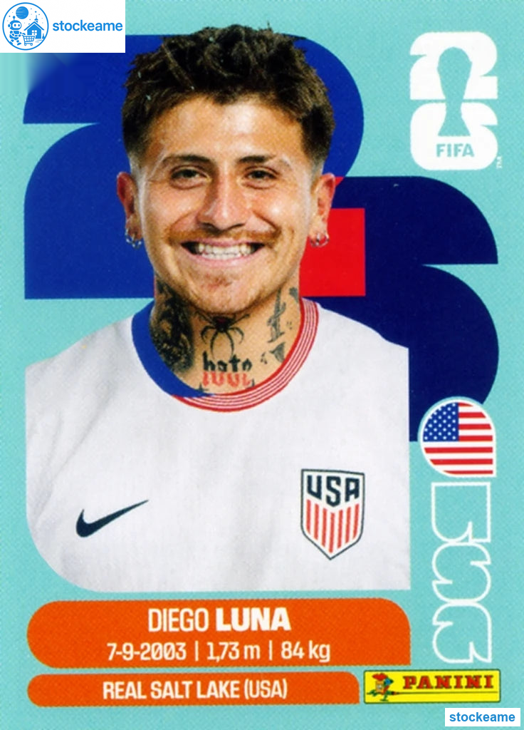 USA014 - Diego Luna | USA | Panini World Cup 2026 Base Sticker - Image 2