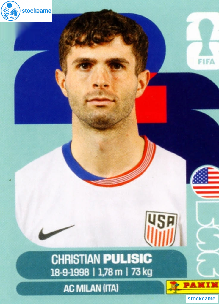 USA016 - Christian Pulisic | USA | Panini World Cup 2026 Base Sticker - Image 2
