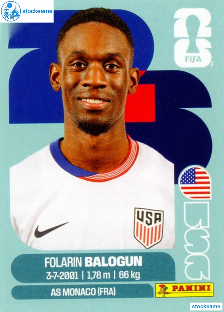 USA020 - Folarin Balogun | USA | Panini World Cup 2026 Base Sticker - Image 2