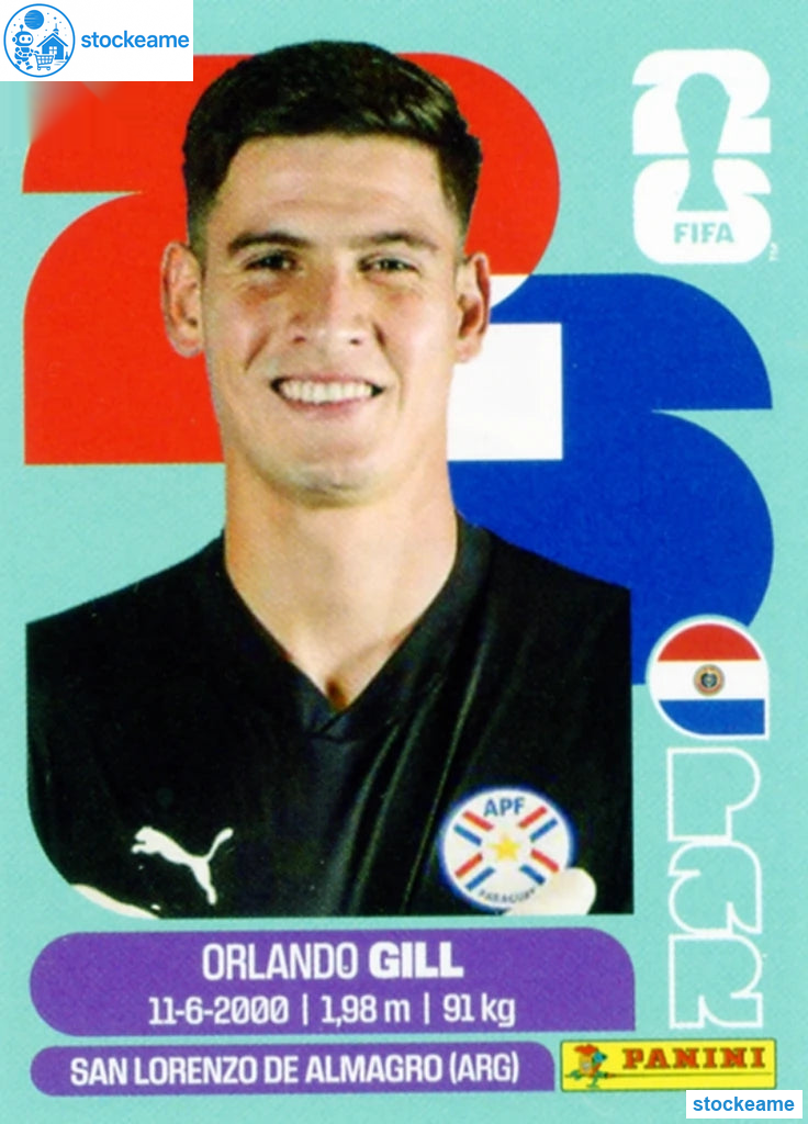 PAR003 - Orlando Gill | Paraguay | Panini World Cup 2026 Base Sticker - Image 2