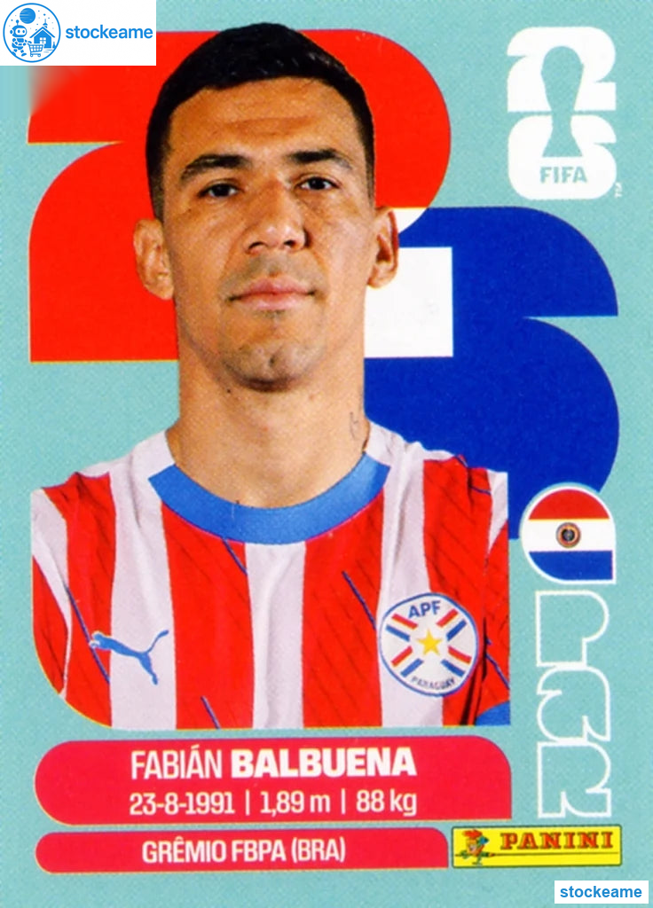 PAR005 - Fabián Balbuena | Paraguay | Panini World Cup 2026 Base Sticker - Image 2