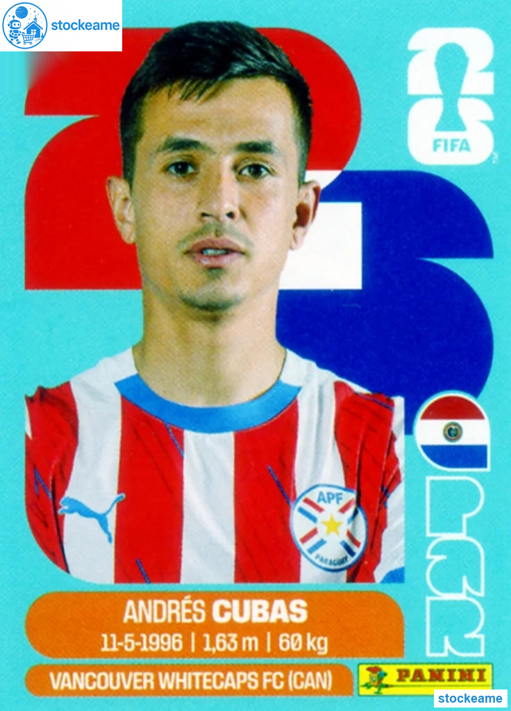 PAR012 - Andres Cubas | Paraguay | Panini World Cup 2026 Base Sticker - Image 2