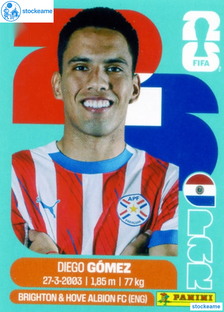 PAR010 - Diego Gomez | Paraguay | Panini World Cup 2026 Base Sticker - Image 2