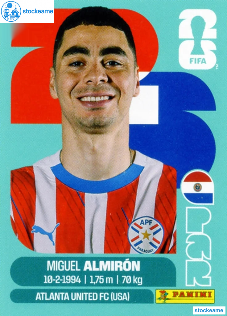 PAR017 - Miguel Almirón | Paraguay | Panini World Cup 2026 Base Sticker - Image 2
