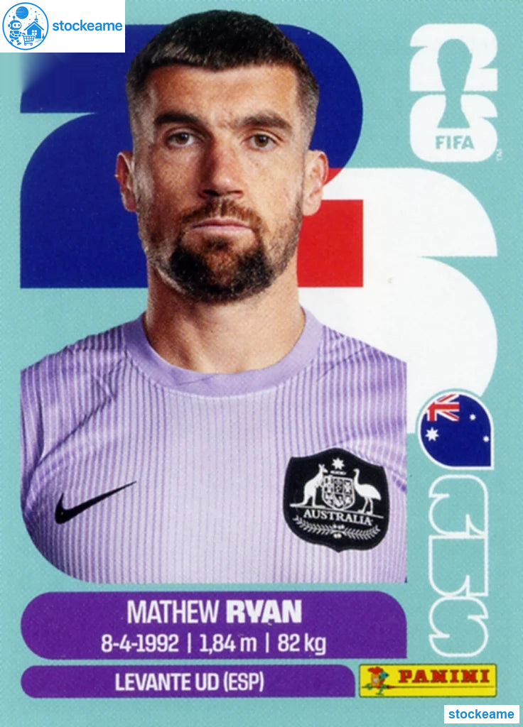 AUS002 - Mathew Ryan | Australia | Panini World Cup 2026 Base Sticker - Image 2