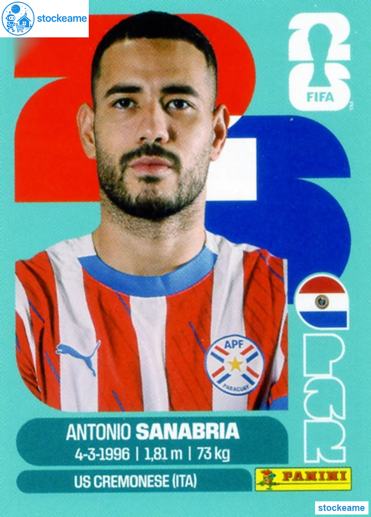 PAR020 - Antonio Sanabria | Paraguay | Panini World Cup 2026 Base Sticker - Image 2