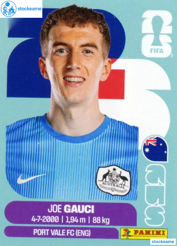 AUS003 - Joe Gauci | Australia | Panini World Cup 2026 Base Sticker - Image 2