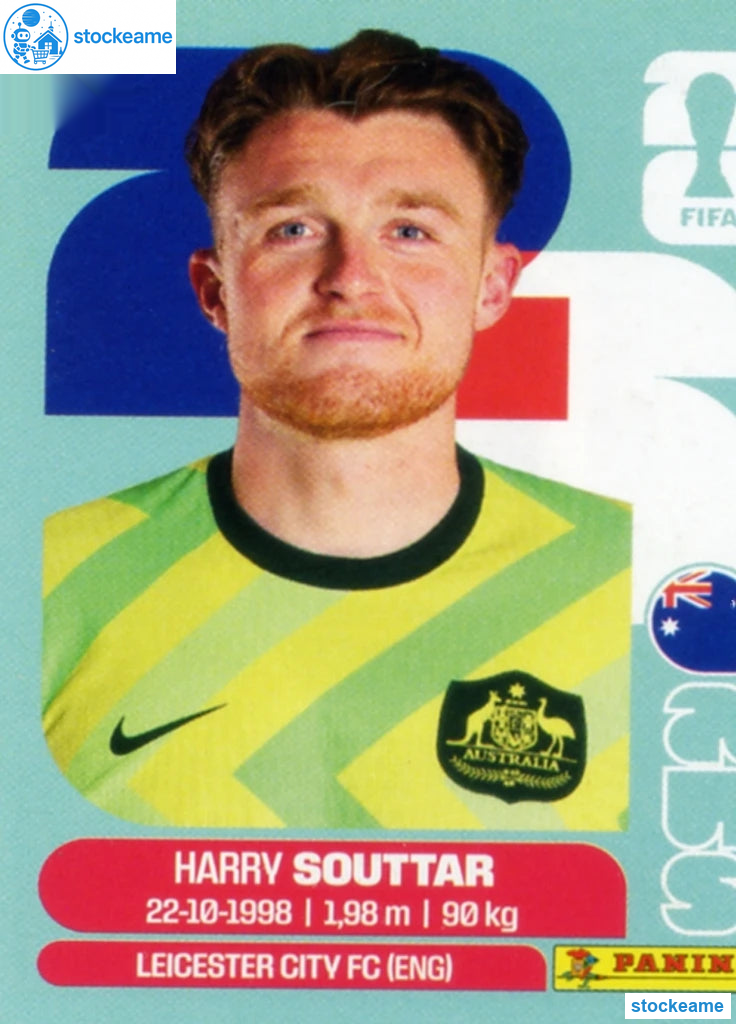 AUS004 - Harry Souttar | Australia | Panini World Cup 2026 Base Sticker - Image 2