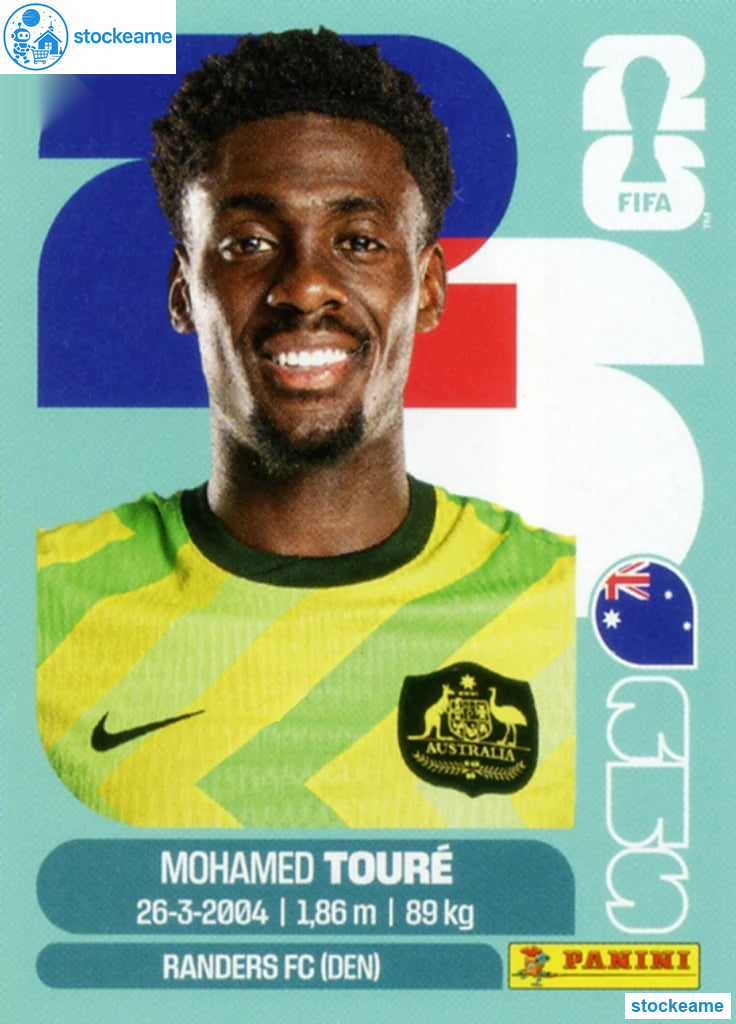 AUS020 - Mohamed Toure | Australia | Panini World Cup 2026 Base Sticker - Image 2