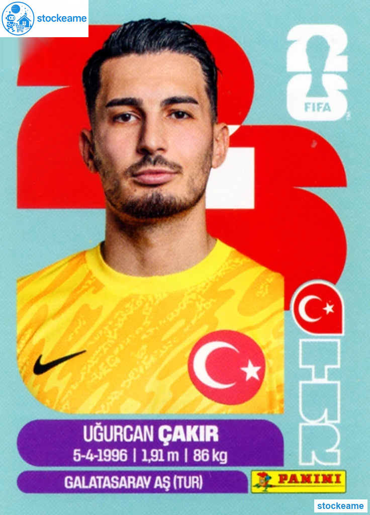 TUR002 - Ugurcan Cakir | Türkiye | Panini World Cup 2026 Base Sticker - Image 2