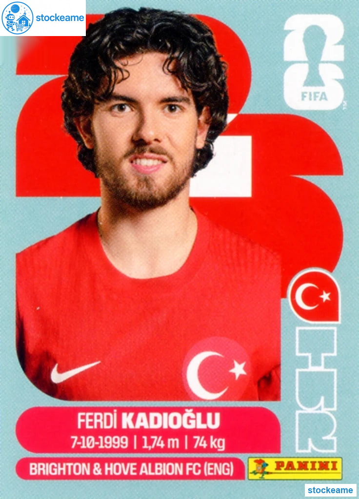 TUR008 - Ferdi Kadioglu | Türkiye | Panini World Cup 2026 Base Sticker - Image 2