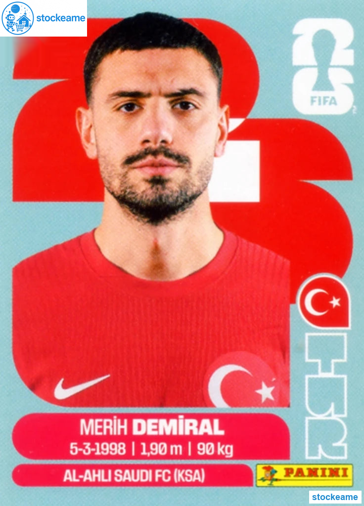 TUR007 - Merih Demiral | Türkiye | Panini World Cup 2026 Base Sticker - Image 2