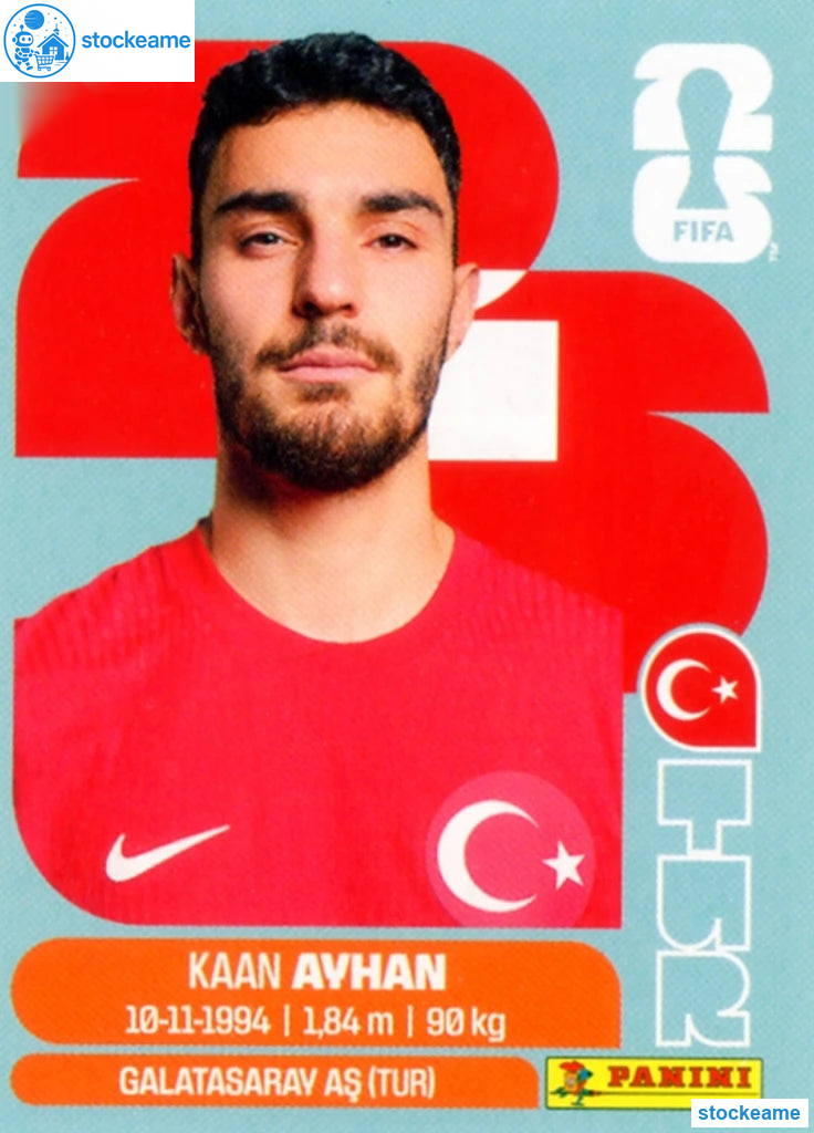 TUR009 - Kaan Ayhan | Türkiye | Panini World Cup 2026 Base Sticker - Image 2