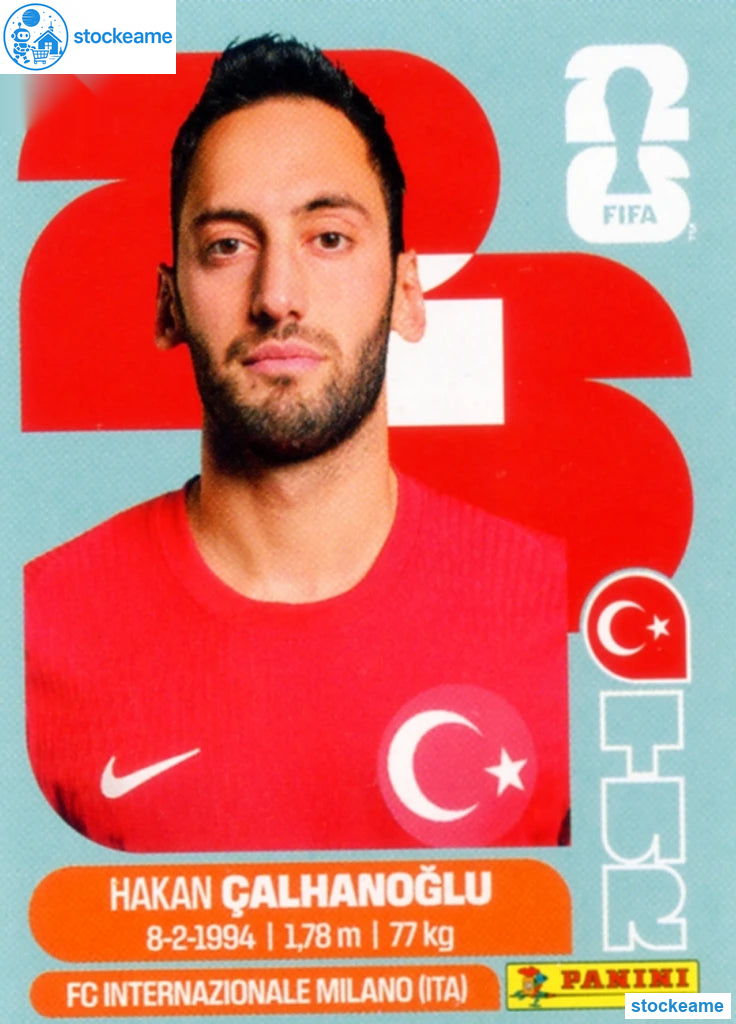 TUR011 - Hakan Calhanoglu | Türkiye | Panini World Cup 2026 Base Sticker - Image 2