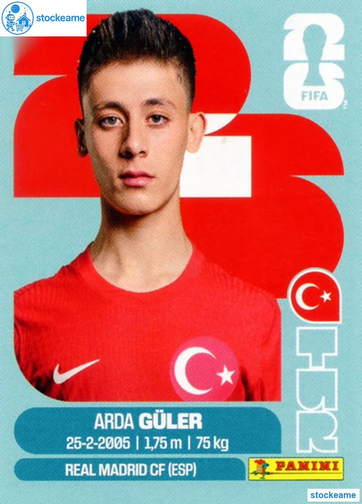 TUR014 - Arda Guler | Türkiye | Panini World Cup 2026 Base Sticker - Image 2