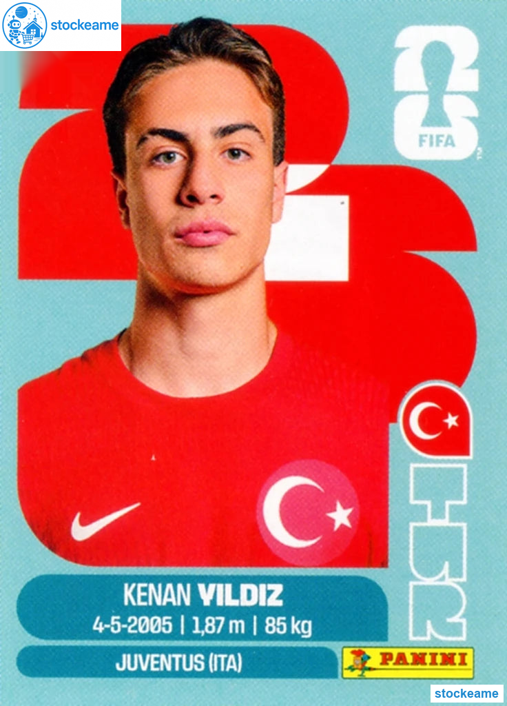 TUR020 - Kenan Yildiz | Türkiye | Panini World Cup 2026 Base Sticker - Image 2