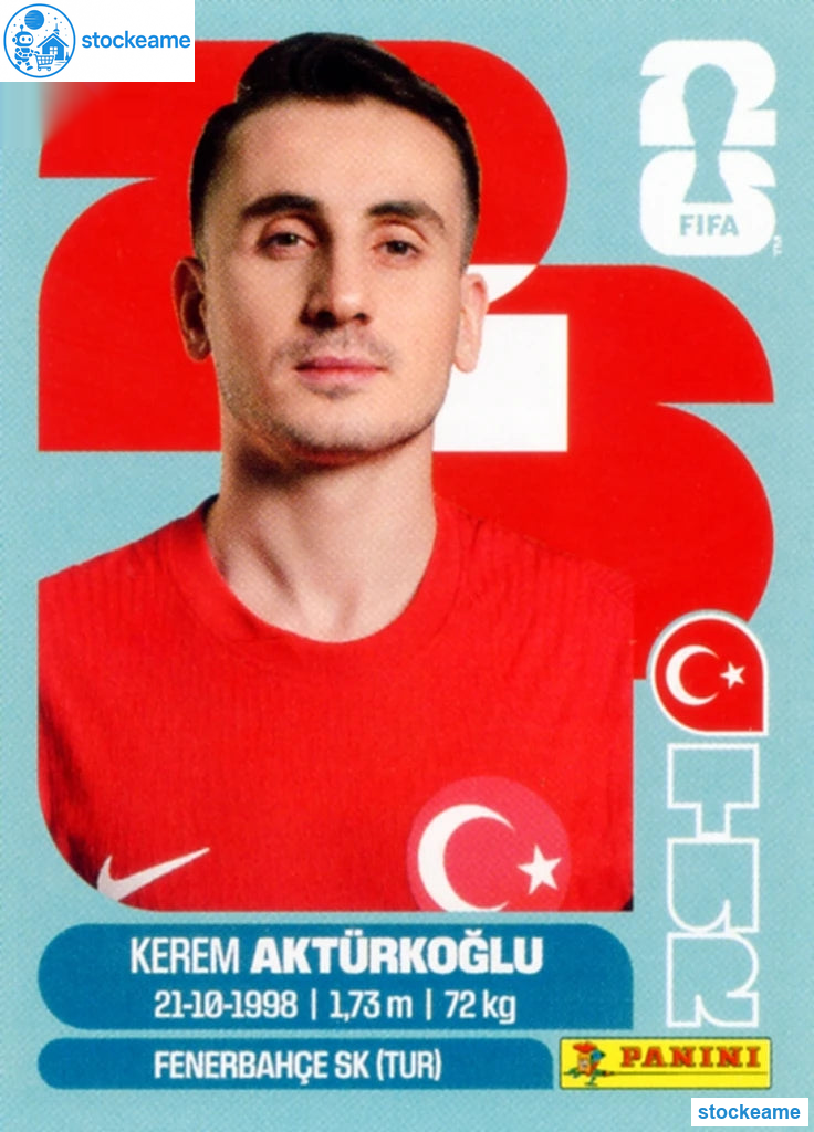 TUR019 - Kerem Akturkoglu | Türkiye | Panini World Cup 2026 Base Sticker - Image 2
