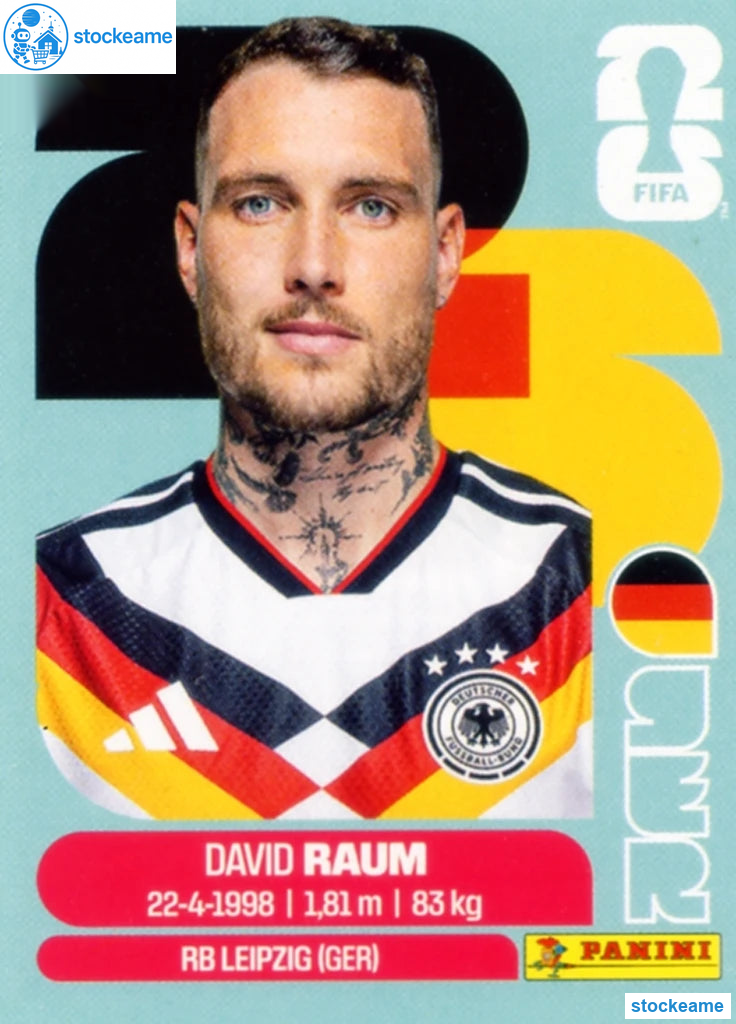 GER004 - David Raum | Germany | Panini World Cup 2026 Base Sticker - Image 2
