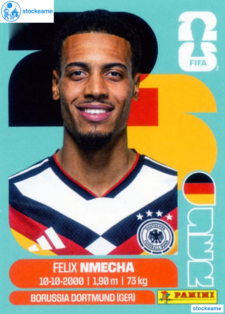 GER012 - Felix Nmecha | Germany | Panini World Cup 2026 Base Sticker - Image 2
