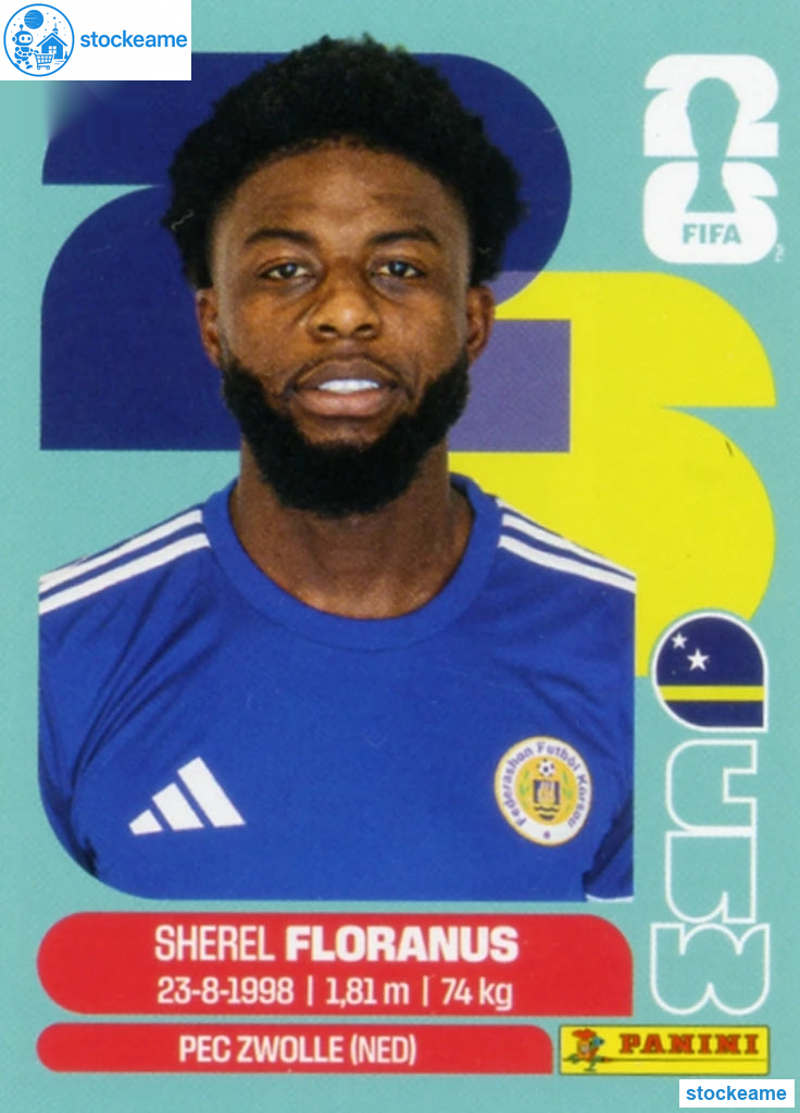 CUW004 - Sherel Floranus | Curaçao | Panini World Cup 2026 Base Sticker - Image 2