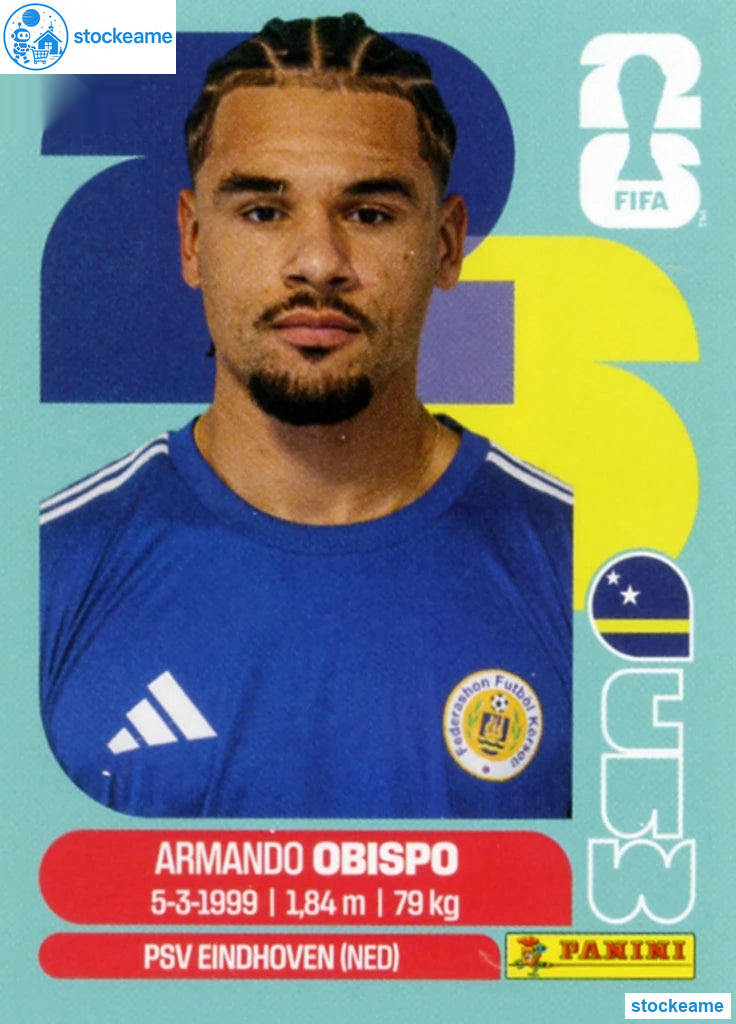 CUW003 - Armando Obispo | Curaçao | Panini World Cup 2026 Base Sticker - Image 2