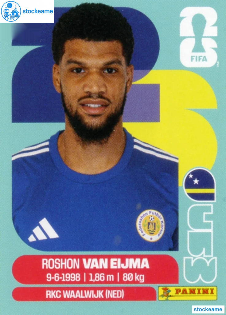 CUW007 - Roshon Van Eijma | Curaçao | Panini World Cup 2026 Base Sticker - Image 2