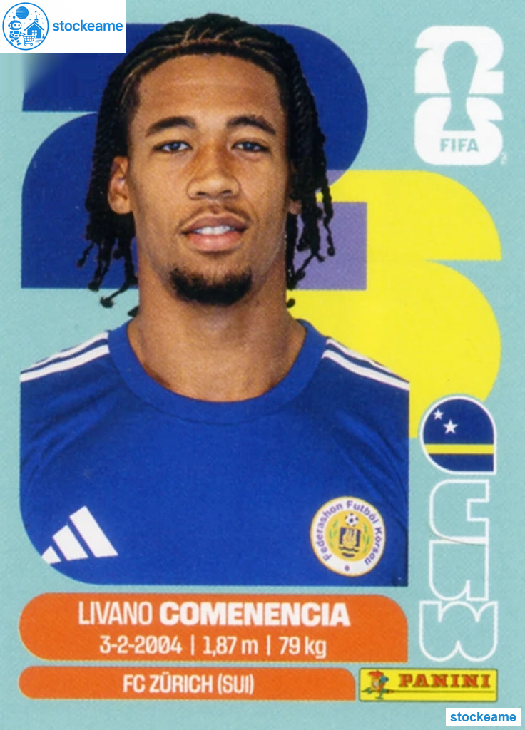 CUW009 - Livano Comenencia | Curaçao | Panini World Cup 2026 Base Sticker - Image 2