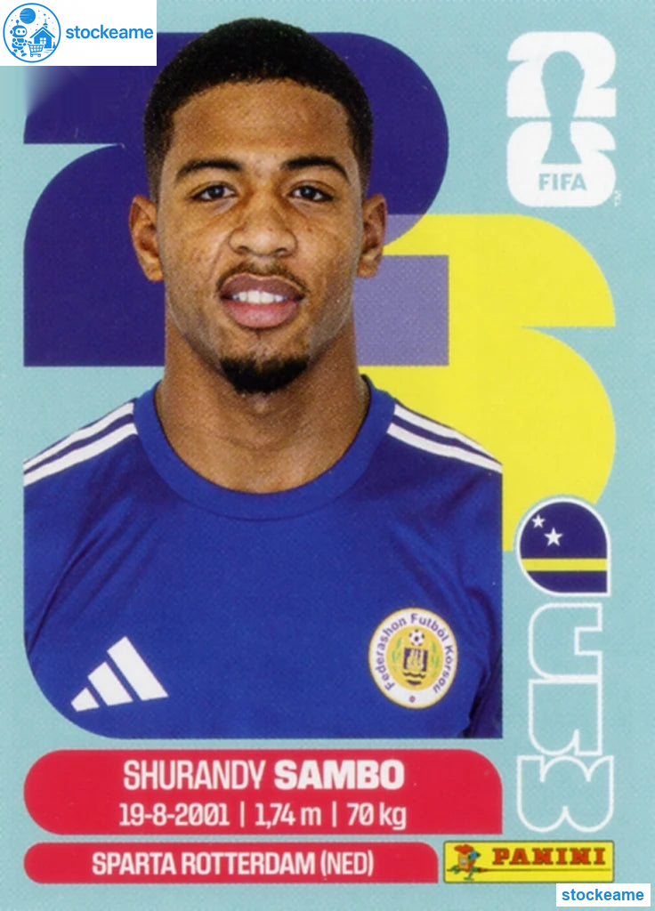 CUW008 - Shurandy Sambo | Curaçao | Panini World Cup 2026 Base Sticker - Image 2