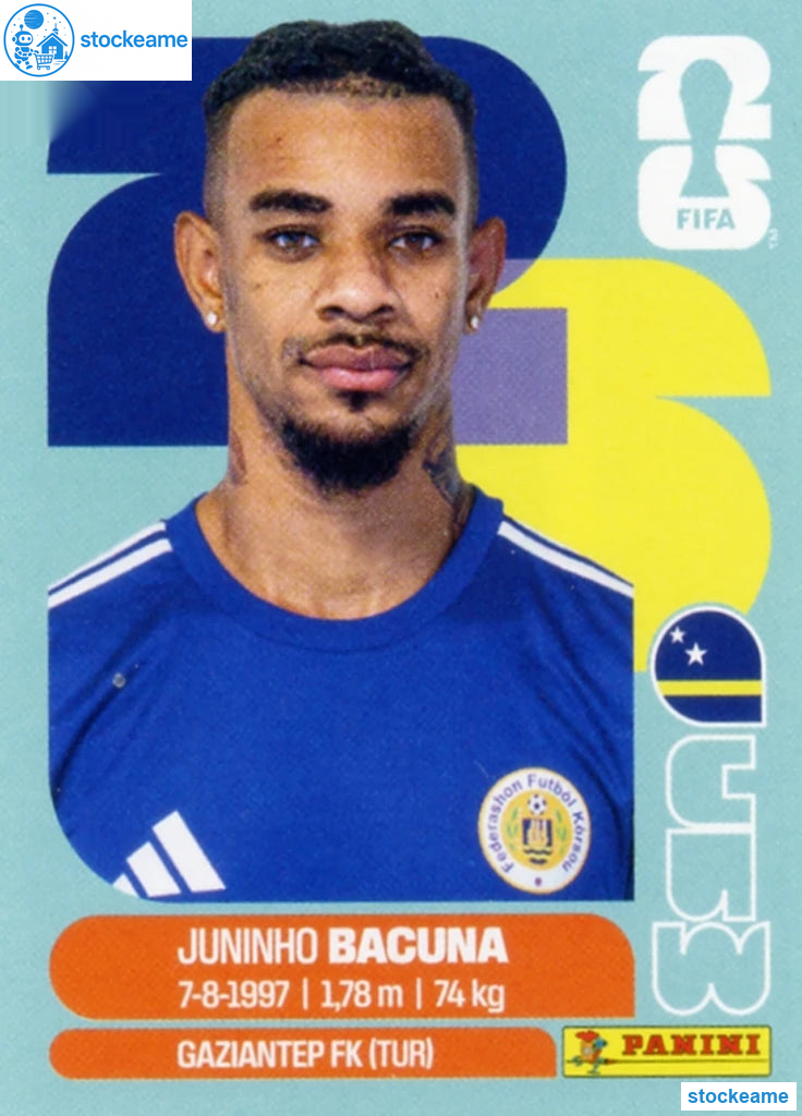 CUW011 - Juninho Bacuna | Curaçao | Panini World Cup 2026 Base Sticker - Image 2
