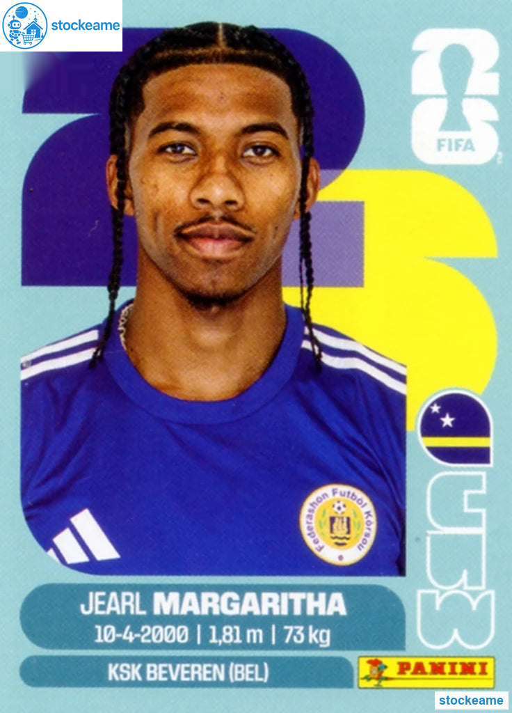 CUW016 - Jearl Margaritha | Curaçao | Panini World Cup 2026 Base Sticker - Image 2