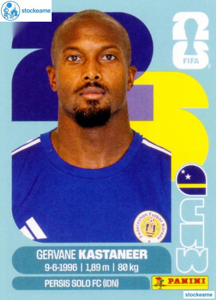 CUW019 - Gervane Kastaneer | Curaçao | Panini World Cup 2026 Base Sticker - Image 2