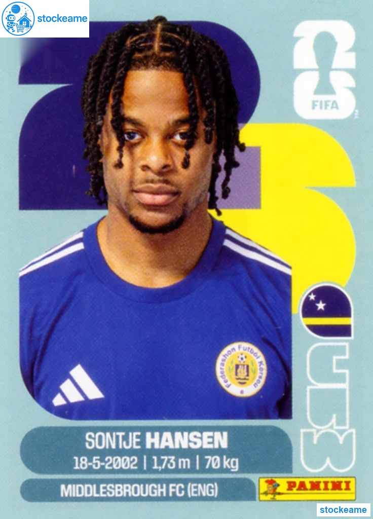 CUW020 - Sontje Hansen | Curaçao | Panini World Cup 2026 Base Sticker - Image 2