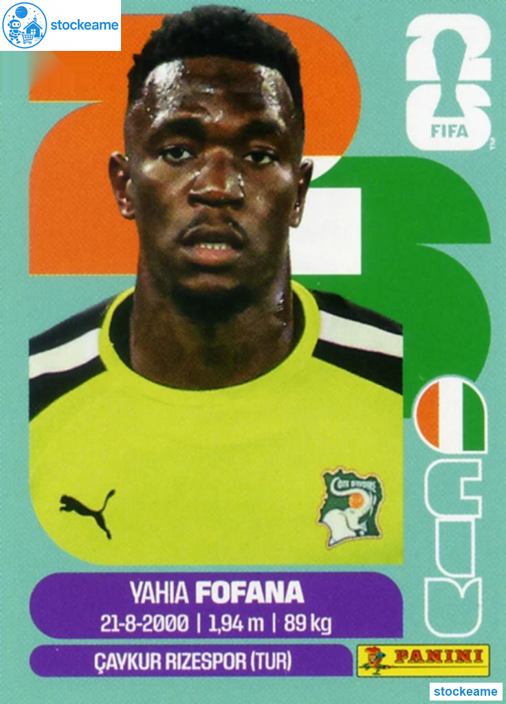 CIV002 - Yahia Fofana | Ivory Coast | Panini World Cup 2026 Base Sticker - Image 2
