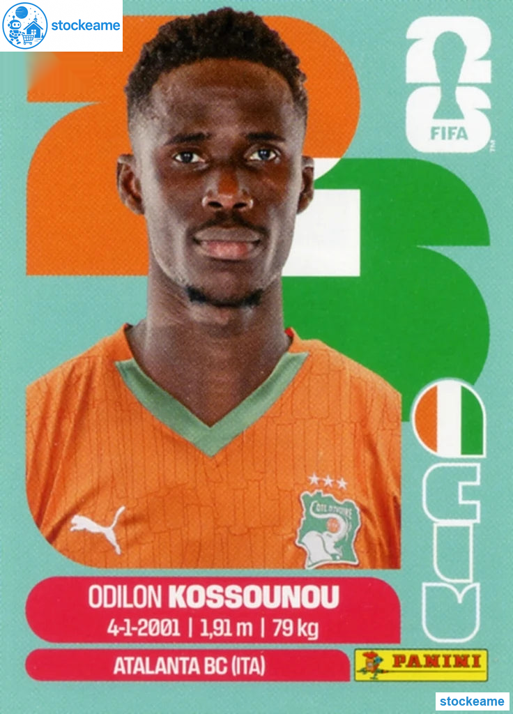 CIV005 - Odilon Kossounou | Ivory Coast | Panini World Cup 2026 Base Sticker - Image 2